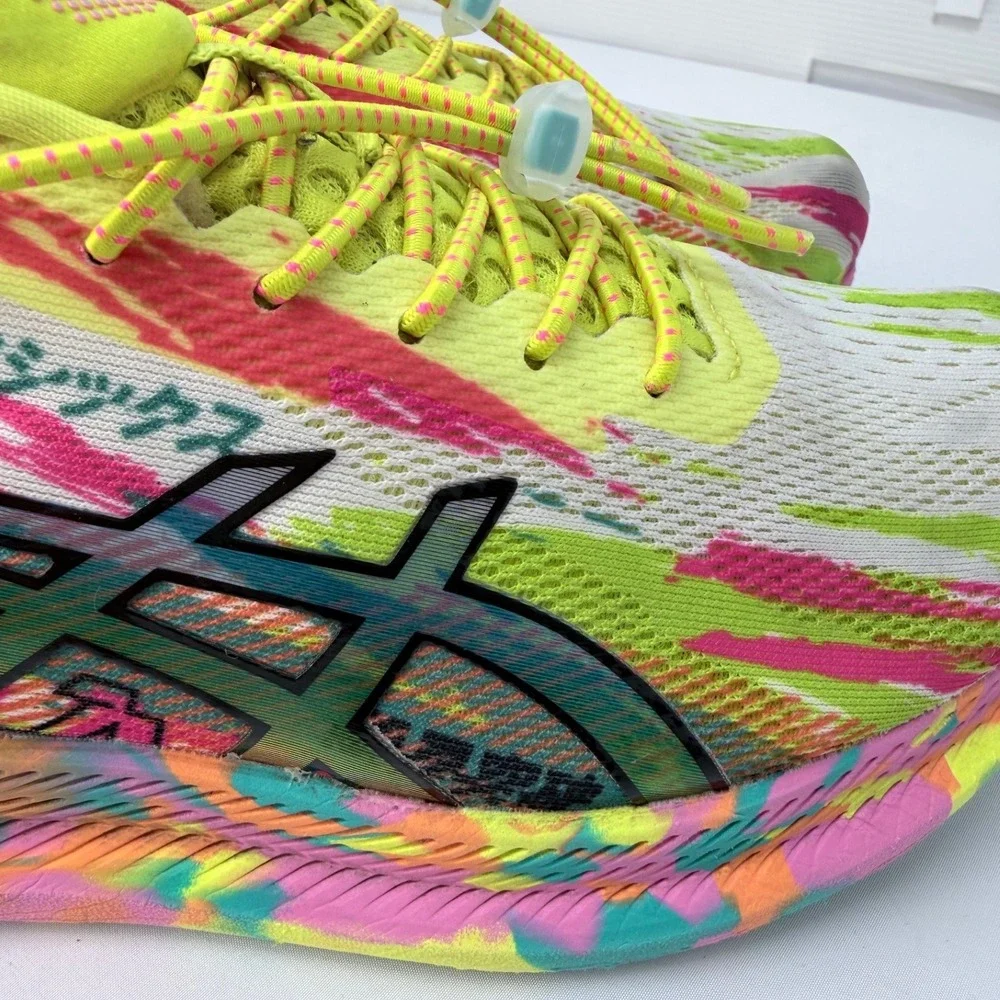 Asics Noosa Tri 13 Womens Running Shoes Neon Pink Yuzu Speed Laces 7.5 - Picture 4 of 13
